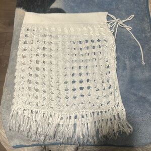 White swim suit skirt cover